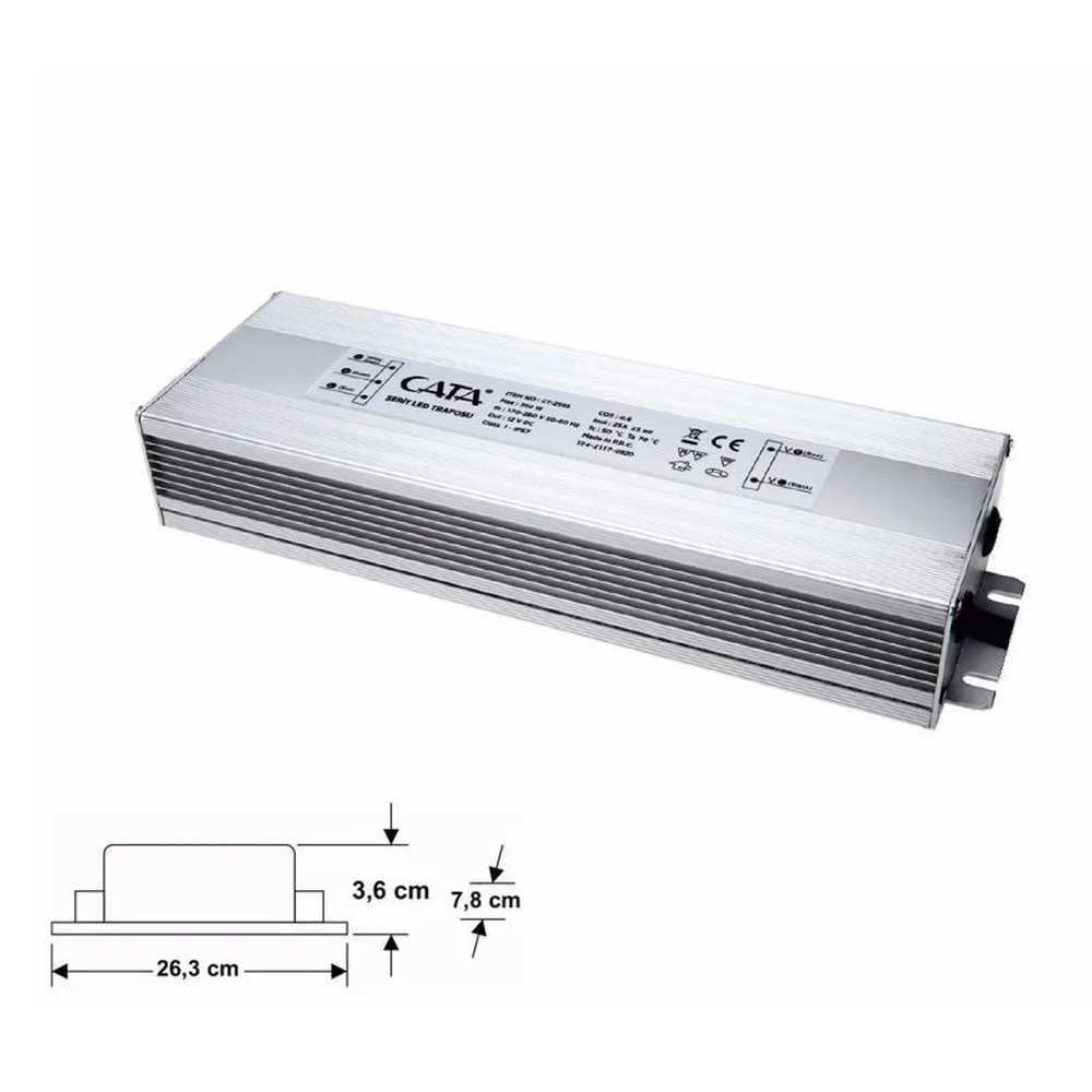 Cata CT-2595 25 Amper 300WDış Mekan Led Trafosu