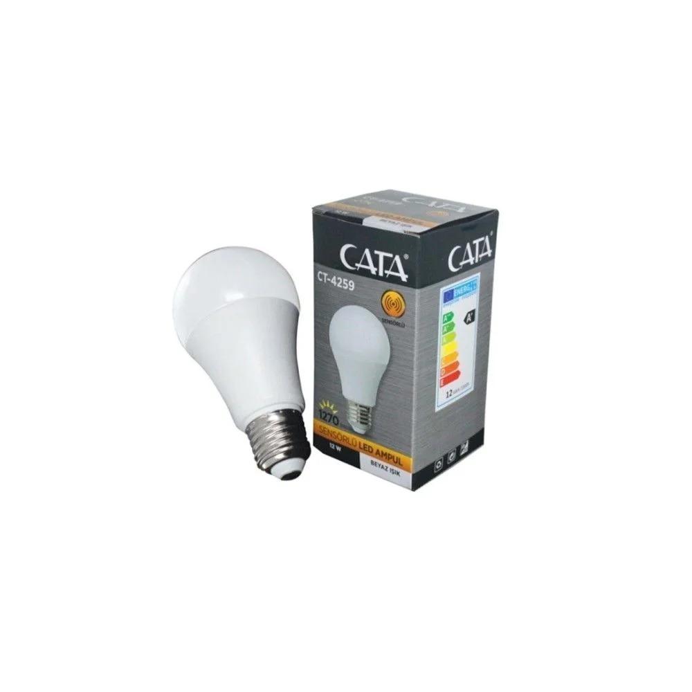 Cata CT-4259 Sensörlü LED Ampul 12 W 6500K Beyaz Işık
