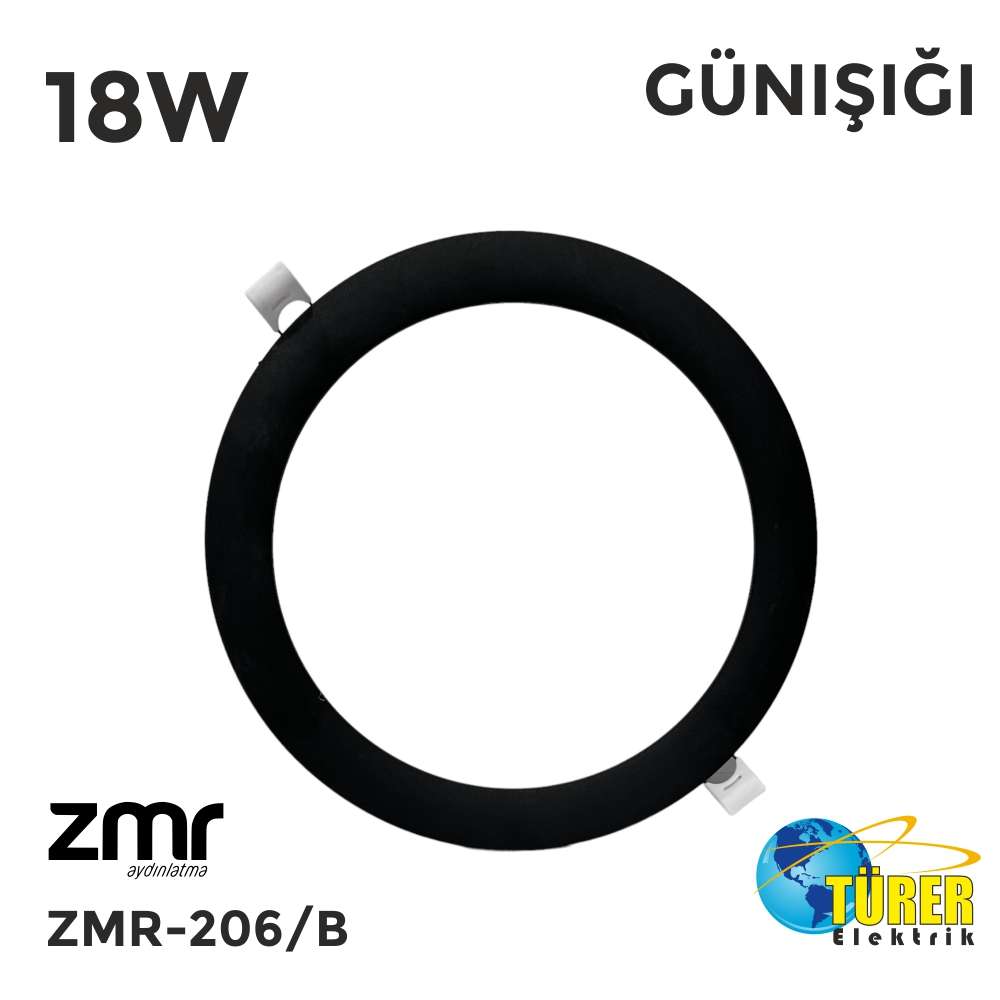 ZMR 206/B Siyah Çerçeveli Sıva Altı Led Panel Armatür 18W Günışığı